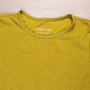 Everlane Ribbed T-Shirt Womens XS Mustard Yellow Short Sleeve Crew Neck Casual